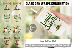 Coffee Skull Humor Quotes Glass Can Product Image 1