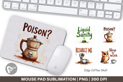 Coffee Skull Humor Sarcastic Mouse Pad Product Image 1