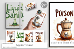 Coffee Skull Humor Digital Paper Product Image 1