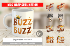 Coffee Skull Humor Sarcastic Mug Wrap Product Image 1