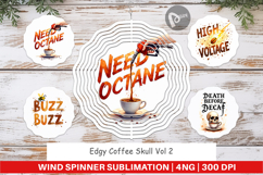 Coffee Skull Humor Wind Spinner Product Image 1