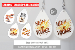 Coffee Skull Humor Sarcastic Earring Product Image 1