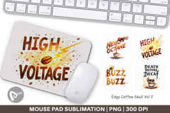 Coffee Skull Humor Sarcastic Mouse Pad Product Image 1