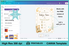 Editable Canva Baby Birth Announcement Card Bear Template Product Image 3