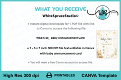 Editable Canva Baby Birth Announcement Card Bear Template Product Image 4