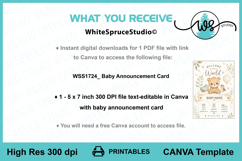 Editable Canva Baby Birth Announcement Card Template Product Image 4