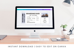 Canva Editable Emirates Airlines Ticket Travel Trip Template Product Image 8