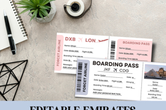 Canva Editable Emirates Airlines Ticket Travel Trip Template Product Image 2