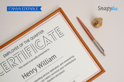 Employee of the Year Appreciation Certificate Canva Template Product Image 2