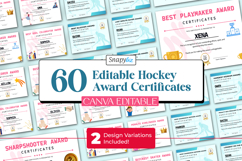 Printable Hockey Award Certificate Canva Template Bundle Product Image 1