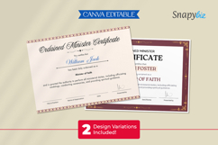 Printable Ordination Certificate Canva Template Product Image 7