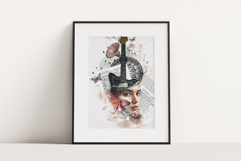 Vintage Musical Surrealism Mixed Media Portrait Collage Product Image 2