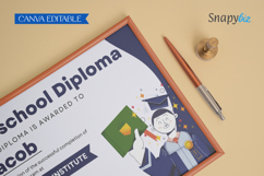 Printable Preschool Graduation Diploma Custom Template Product Image 2