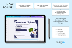 Printable Preschool Graduation Diploma Custom Template Product Image 3