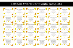 Printable Softball Recognition Certificates Canva Templates Product Image 1