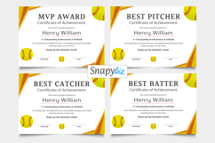Printable Softball Recognition Certificates Canva Templates Product Image 9