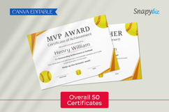 Printable Softball Recognition Certificates Canva Templates Product Image 7