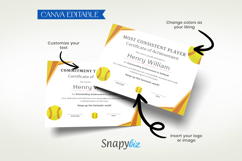Printable Softball Recognition Certificates Canva Templates Product Image 5