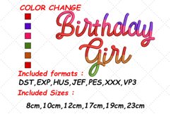 Birthday Embroidery, Baby Girl Embroidery Product Image 1