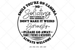 Smile, You're On Camera, No Soliciting Sign, Soliciting Sign Product Image 1