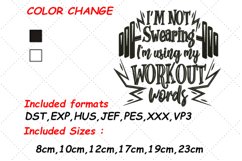 Sarcasm Embroidery, Workout Embroidery, Funny Gym Embroidery Product Image 1
