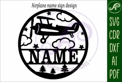 Airplane name wall art sign Product Image 5