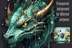 Watercolor Fantasy Dragon design, transparent PNG/JPEG 300dp Product Image 2