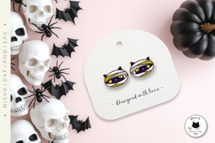Black Cat Mummy Laser Stud Earrings | Halloween Earrings Product Image 2