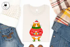 Whimsical Christmas Cat PNG Clipart Design Product Image 2