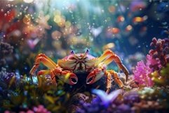 Enchanted forest crab in surreal colors Product Image 1