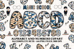 Wizard Magic School Alphabet Clipart, wizard letters doodle Product Image 1