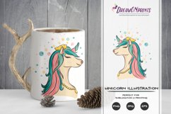 Unicorn Illustration | Sublimation Design| Kids Shirts Product Image 1