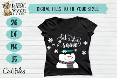 Let it Snow - Snowman, hat, carrot - Fun, scarf - SVG Cut Product Image 1