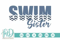 Swim Sister SVG DXF PNG Cut File Product Image 1