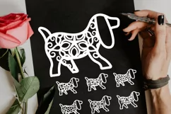 Papercut Dog Mandalas, Floral Cute Puppies, Pets Set Product Image 3