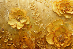 Golden Flowers Background Wallpaper Product Image 1