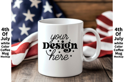 4th of July white 11oz blank coffee mug mockup Product Image 1