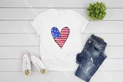 Patriotic Heart png, Sublimation design, 4th July png Product Image 2