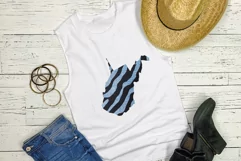 Political divisions of the US. Denim and leather zebra print Product Image 2