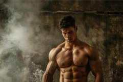 Brawny Muscular man. Generate Ai Product Image 1