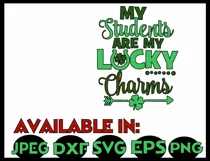 Teacher svg SVG DXF JPEG Silhouette Cameo Cricut students svg iron on St Patricks Day svg Product Image 3