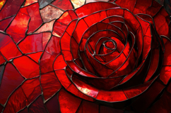 Stained Glass Red Rose Background Wallpaper Product Image 1