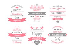 Valentines day label. Vintage valentine card banner, love fr Product Image 1