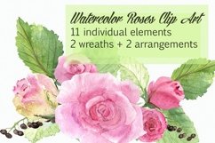 Watercolor Roses Clip Art Product Image 1