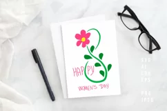 Floral Number 8 and Happy Women's Day Colored SVG Clipart Product Image 4