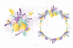 Lemons Fruits Lavender Citrus Purple Yellow Clip Art Product Image 3
