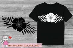 Hibiscus Silhouette Florals Svg, hand drawn Hibiscus Product Image 11