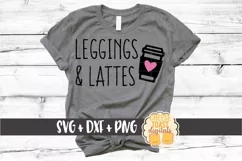 Leggings and Lattes - Fall Coffee SVG PNG DXF Cut Files Product Image 1