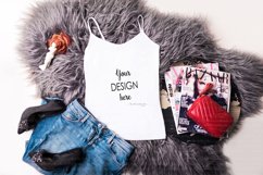 White top Clothing Mockup, Woman T-shirt Mockup, 300dpi Product Image 1