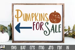 Pumpkins for Sale SVG Cut File - Fall Farmhouse SVG PNG DXF Product Image 1